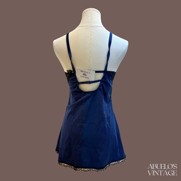 Fredericks of Hollywood Slip Dress | Blue Lace | Size M | Vintage - Picture 3 of 4